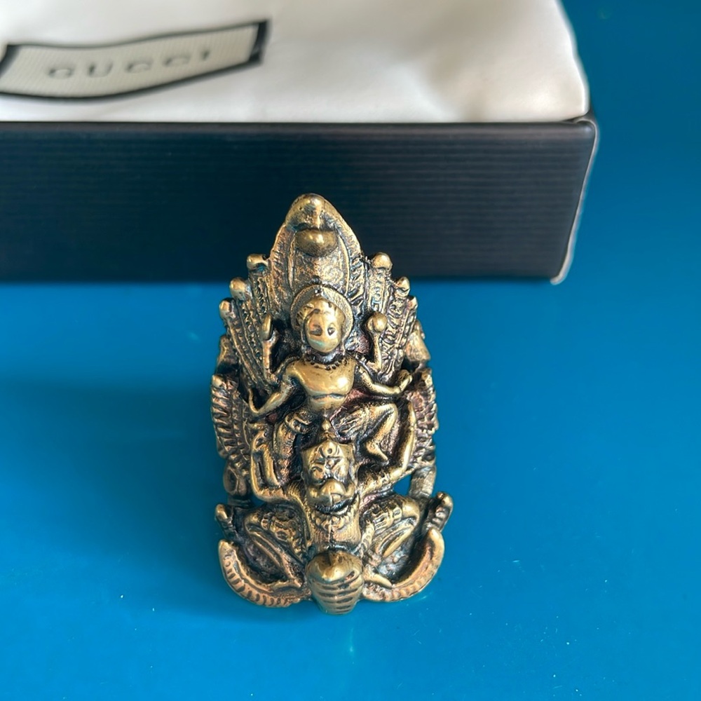 New in box Gucci Indian Gods Cocktail Ring Size 7.5